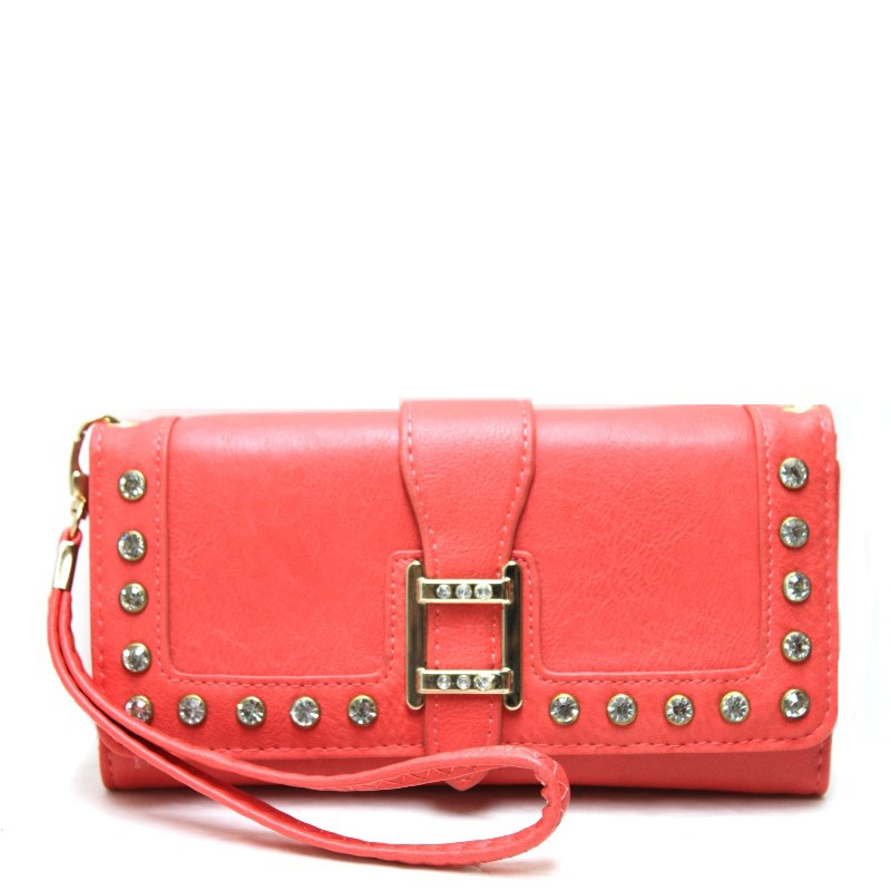Fashion Wallet with wristlet and long strap Black - Wallets - Onsale Handbag