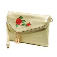Embroidered Flower  Crossbody Clutch