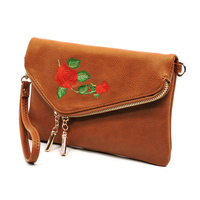 Embroidered Flower  Crossbody Clutch