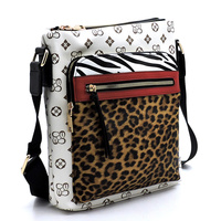 Leopard Zebra Monogram  Crossbody Bag