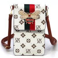 Queen Bee Stripe CM Monogram Cell Phone Purse Crossbody Bag