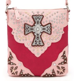 Cross on Butterfly With Stone Deco Messenger Bag