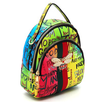 Graffiti Queen Bee Stripe Convertible Backpack Satchel