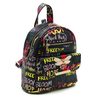 Queen Bee Stripe Graffiti Backpack