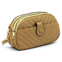 Chevron Quilted Multi Compartment Crossbody Bag
