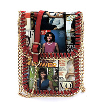 Magazine Cover Collage Chain Trimmed Large Cell Phone Case
