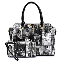 Magazine Cover Collage V Accent 2-in-1 Satchel & Wallet Set
